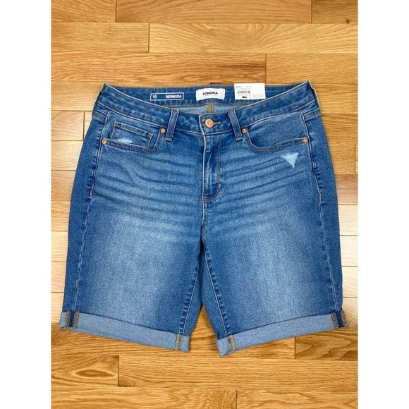 Sonoma Shorts New Sonoma Bermuda Jean Shorts Womens Size R Blue